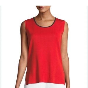 Misook Red Sleeveless Tank Top